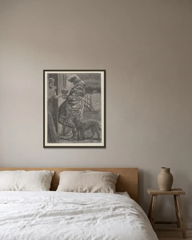Der aufdringliche Freund von Sir John Everett Millais gerahmt an einer Wand