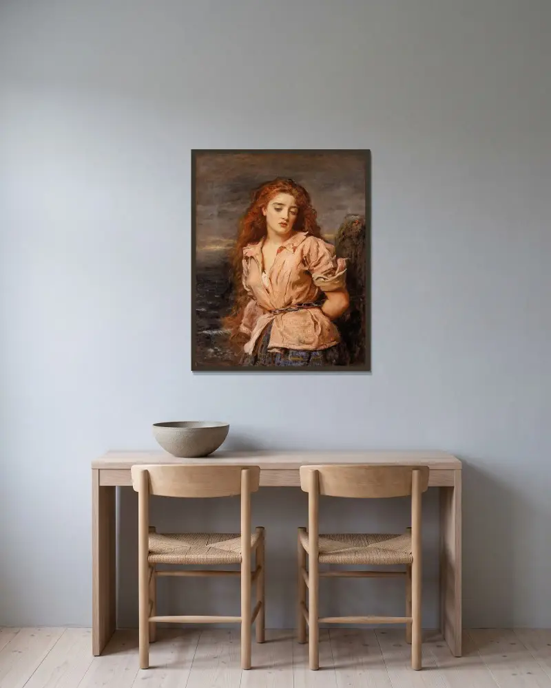 Solways martyr av Sir John Everett Millais inramad på en vägg
