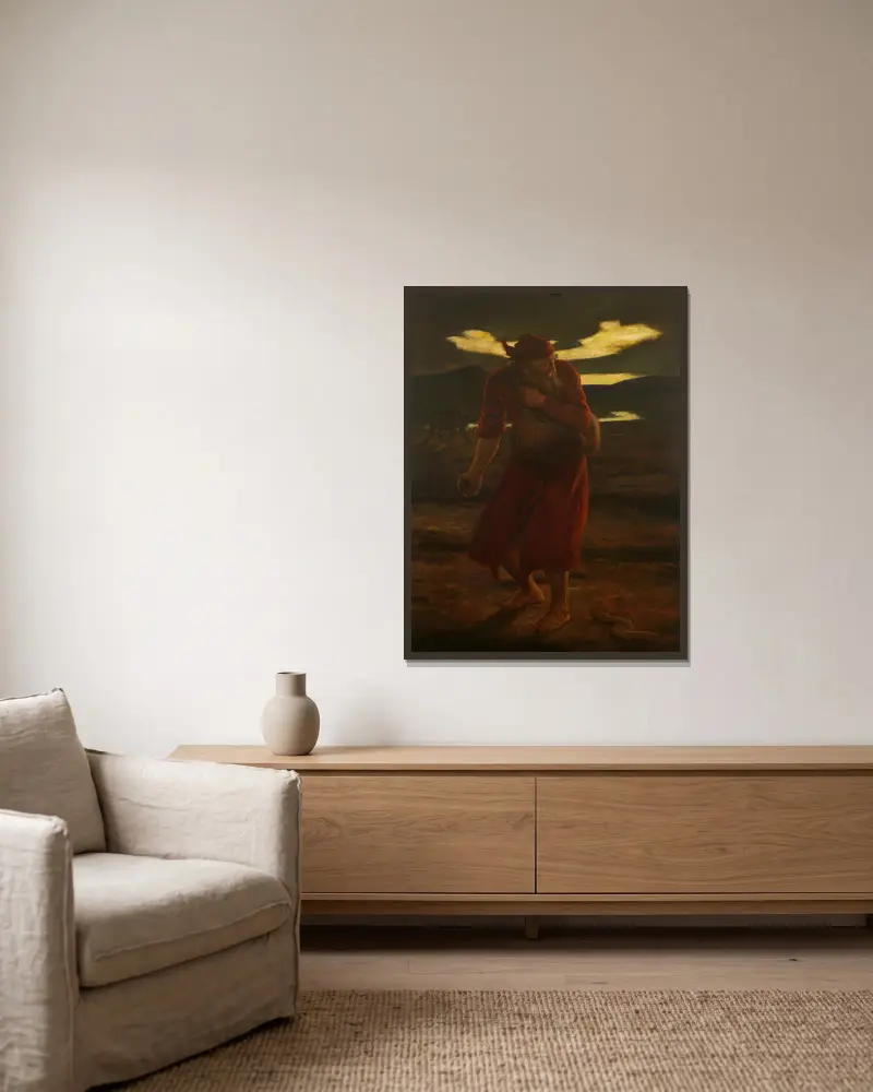 Liknelsen om ogräset av Sir John Everett Millais inramad på en vägg
