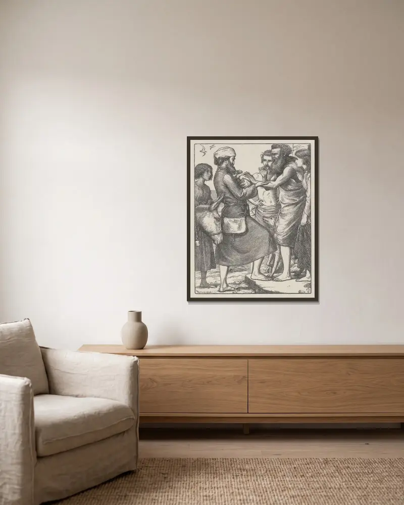 Die köstliche Perle von Sir John Everett Millais gerahmt an einer Wand
