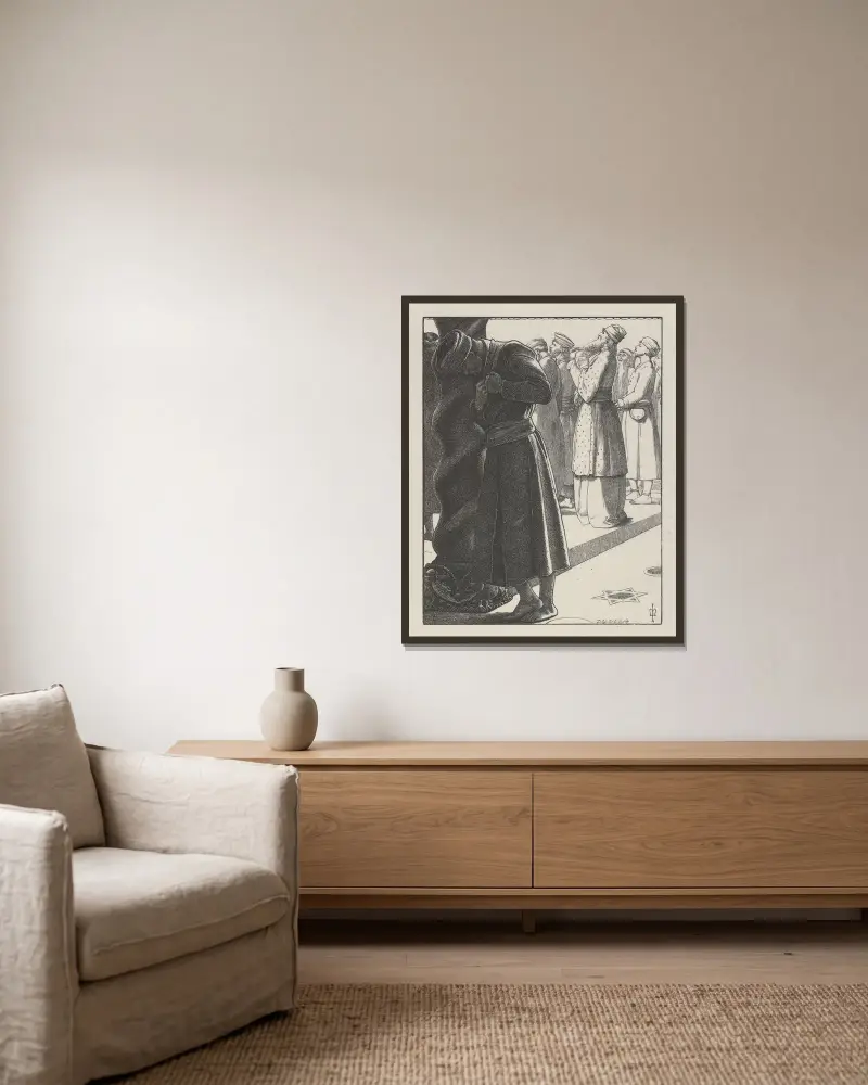 Farisén och publikanen av Sir John Everett Millais inramad på en vägg