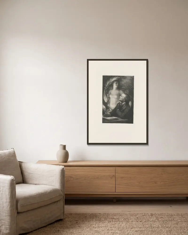 Die Muse von Henri Fantin-Latour gerahmt an einer Wand