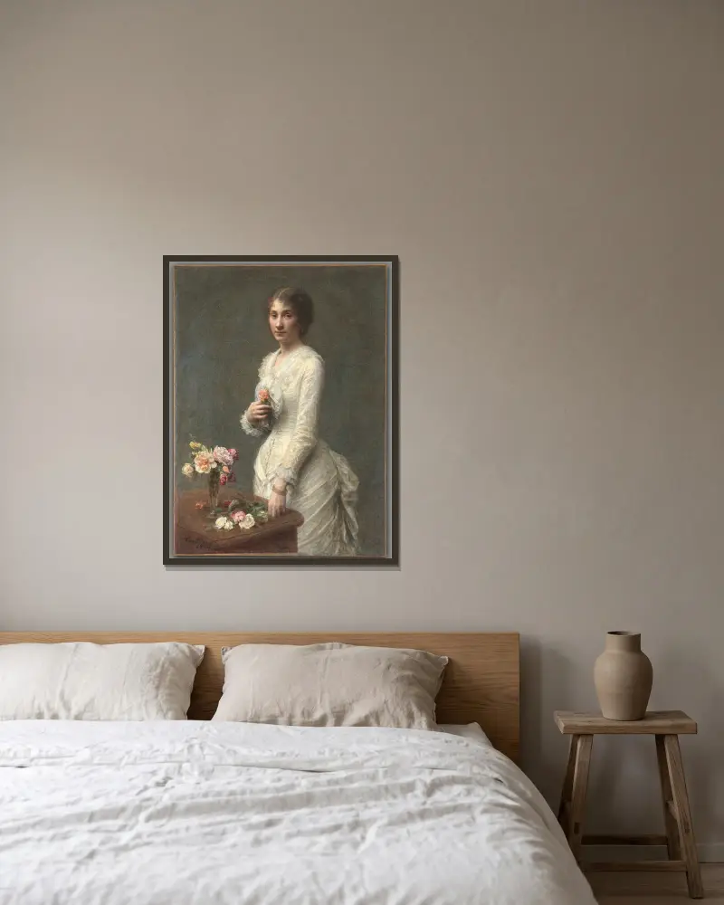 Madame Lerolle av Henri Fantin-Latour inramad på en vägg