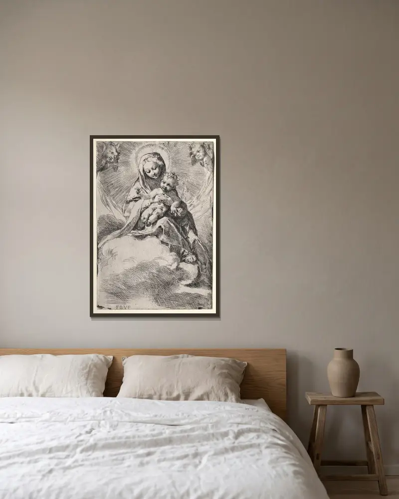 Madona v oblacích, Federico Barocci v rámu na stěně