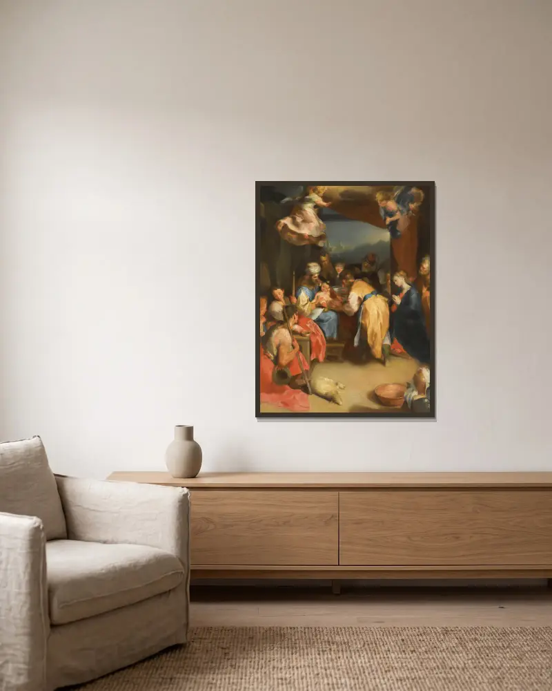 Die Beschneidung Christi von Federico Barocci gerahmt an einer Wand