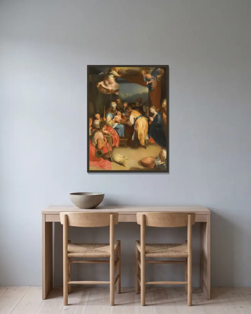 Die Beschneidung Christi von Federico Barocci gerahmt an einer Wand