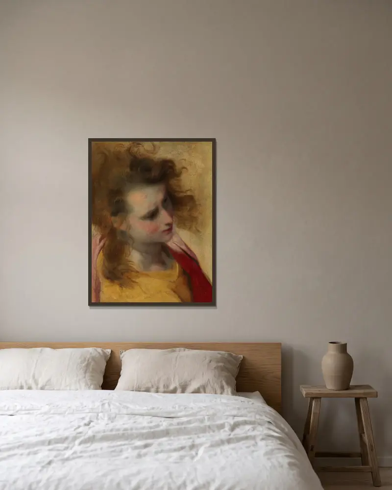 Das Haupt des heiligen Johannes des Evangelisten von Federico Barocci gerahmt an einer Wand
