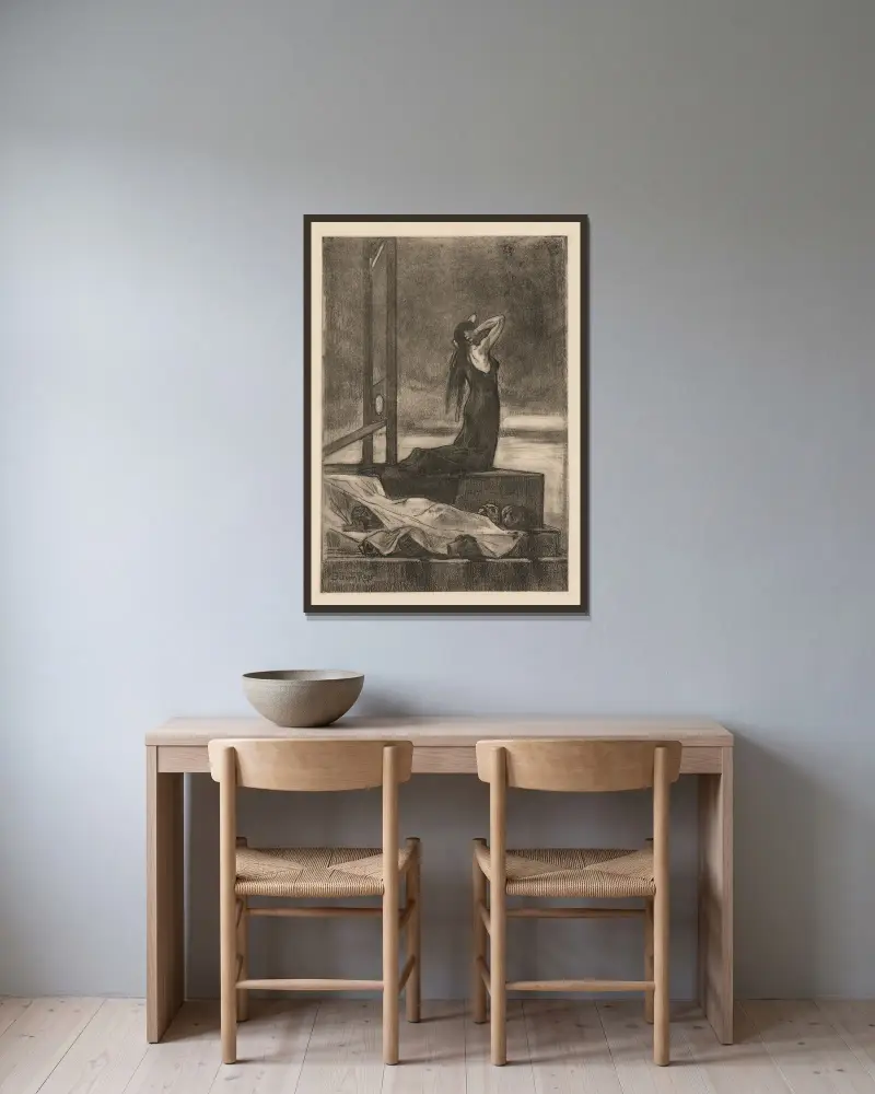 Kara śmierci; Ból śmierci, Félicien Rops w ramie na ścianie