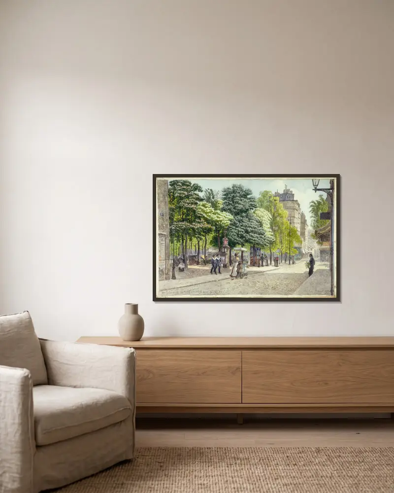 Rue Gassendi, rue des Plantes och avenue du Maine av Félix Brard inramad på en vägg