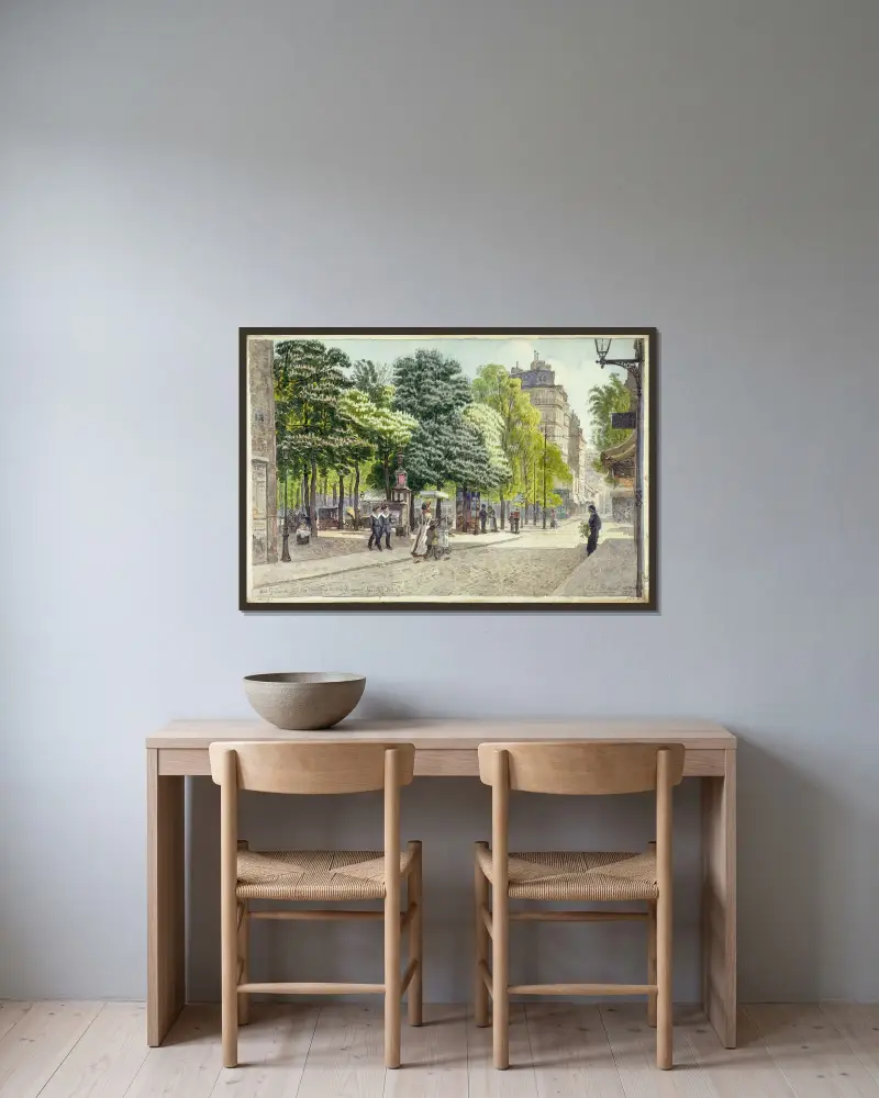 Rue Gassendi, rue des Plantes och avenue du Maine av Félix Brard inramad på en vägg