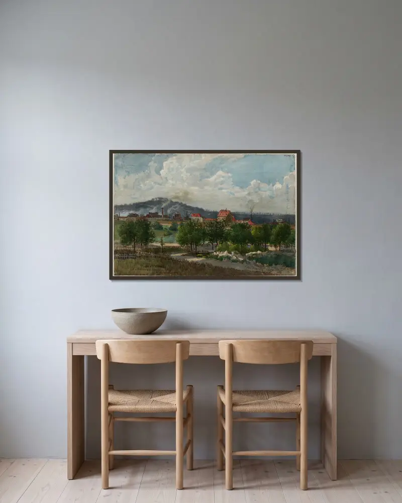 Blick auf die Porte de Vanves von der Rue de Bagneux in Grand-Montrouge von Félix Brard gerahmt an einer Wand