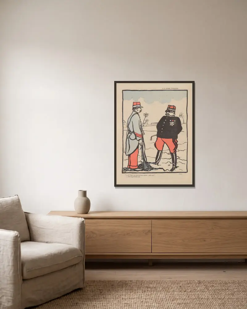 A la legion Étrangère av Félix Vallotton inramad på en vägg