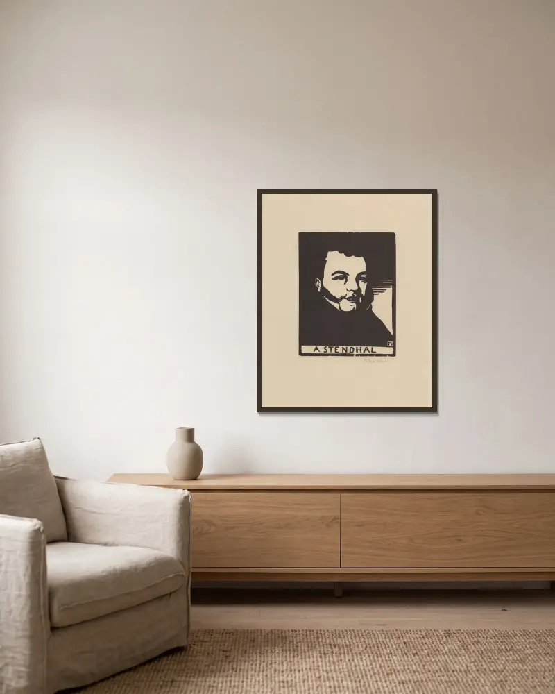 A Stendhal av Félix Vallotton inramad på en vägg