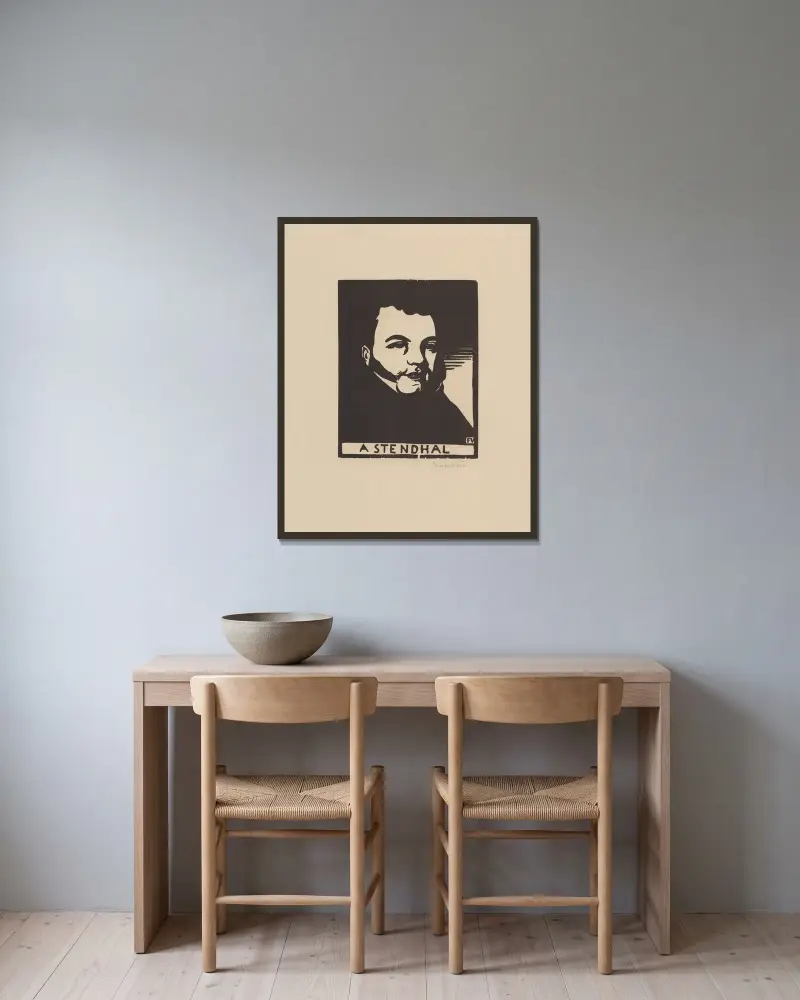 A Stendhal av Félix Vallotton inramad på en vägg