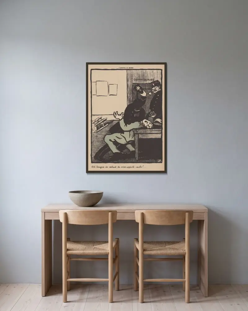 Åh! din usling, du kallade mig ko! av Félix Vallotton inramad på en vägg