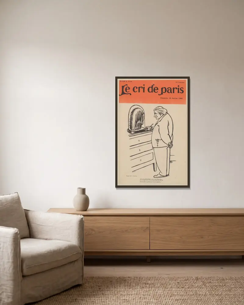 C’est mon petit bonnet (à poil) des Batignolles von Félix Vallotton gerahmt an einer Wand