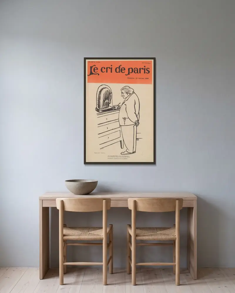 C’est mon petit bonnet (à poil) des Batignolles von Félix Vallotton gerahmt an einer Wand