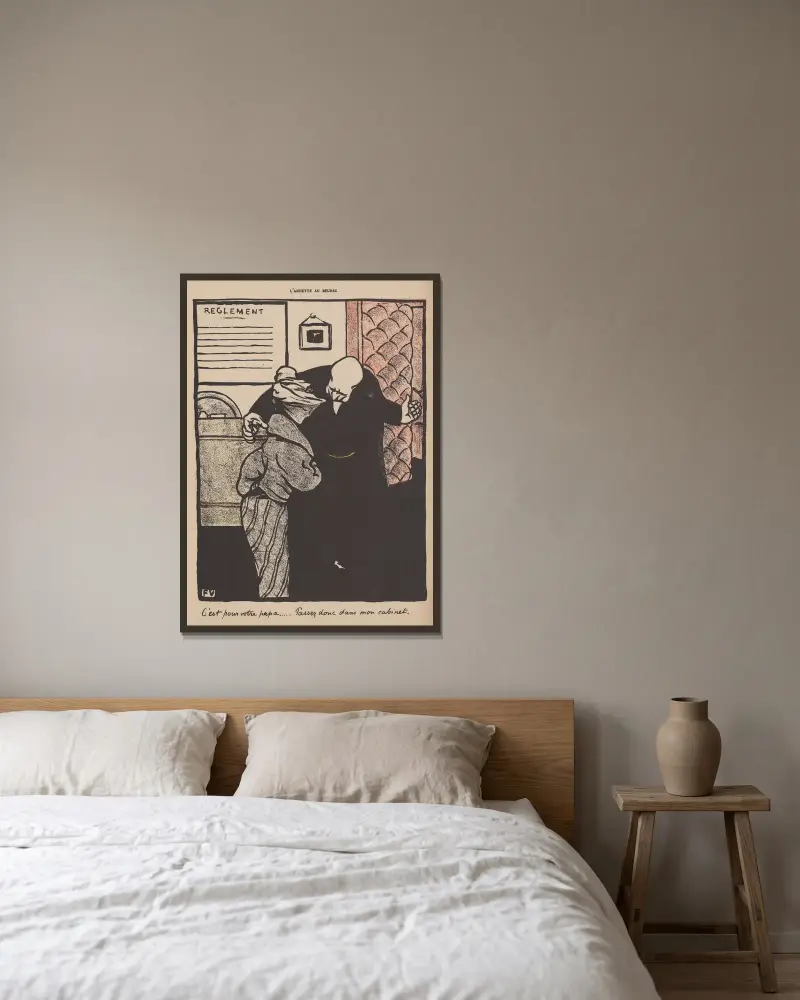 Det är till er pappa… Stig in på mitt kontor av Félix Vallotton inramad på en vägg