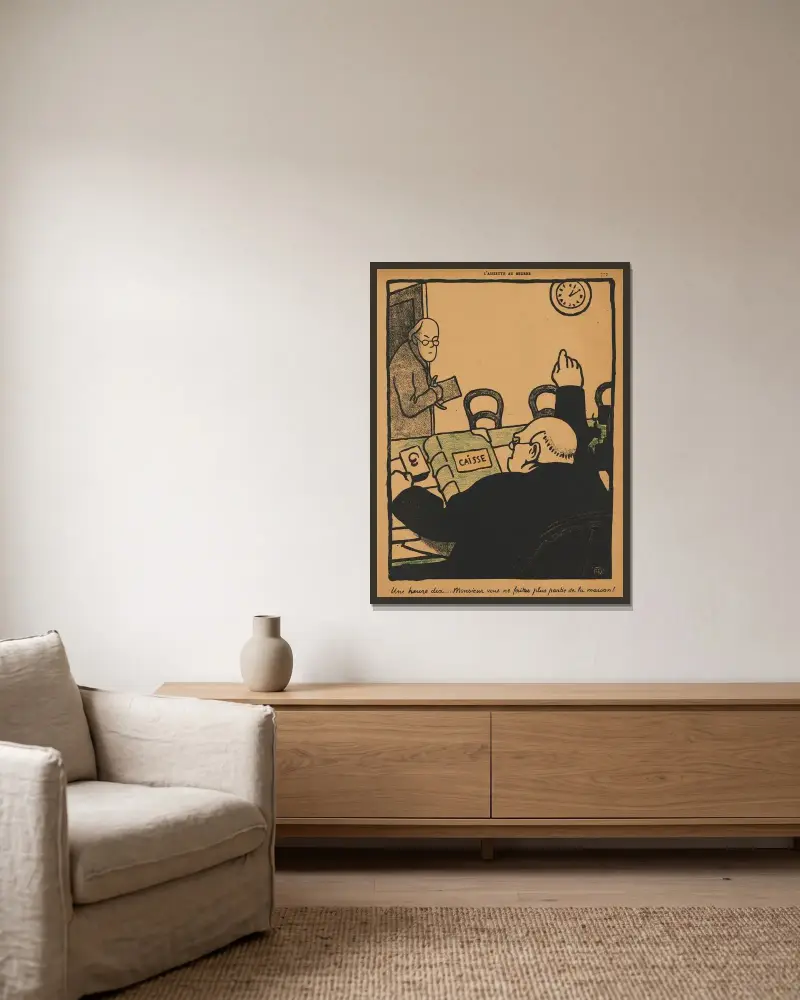 Brott och straff; Tio över ett… av Félix Vallotton inramad på en vägg
