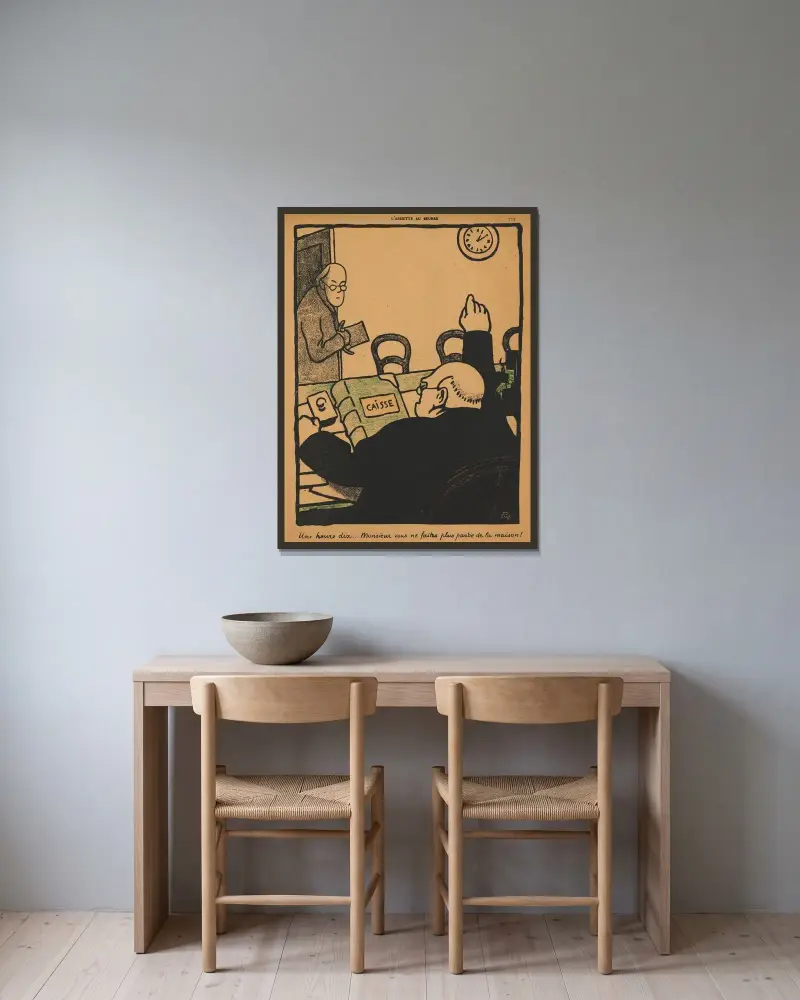 Brott och straff; Tio över ett… av Félix Vallotton inramad på en vägg