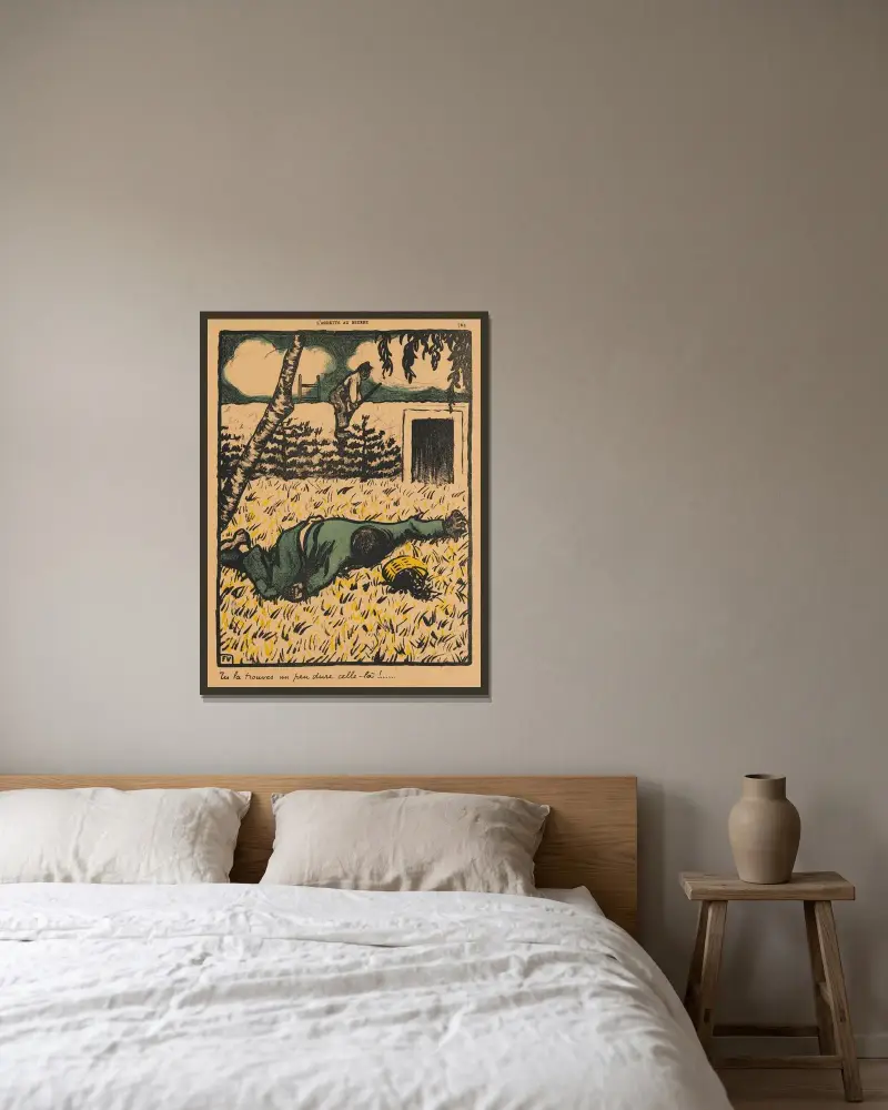 Brott och straff; Du kommer att finna att den är rätt svår! av Félix Vallotton inramad på en vägg
