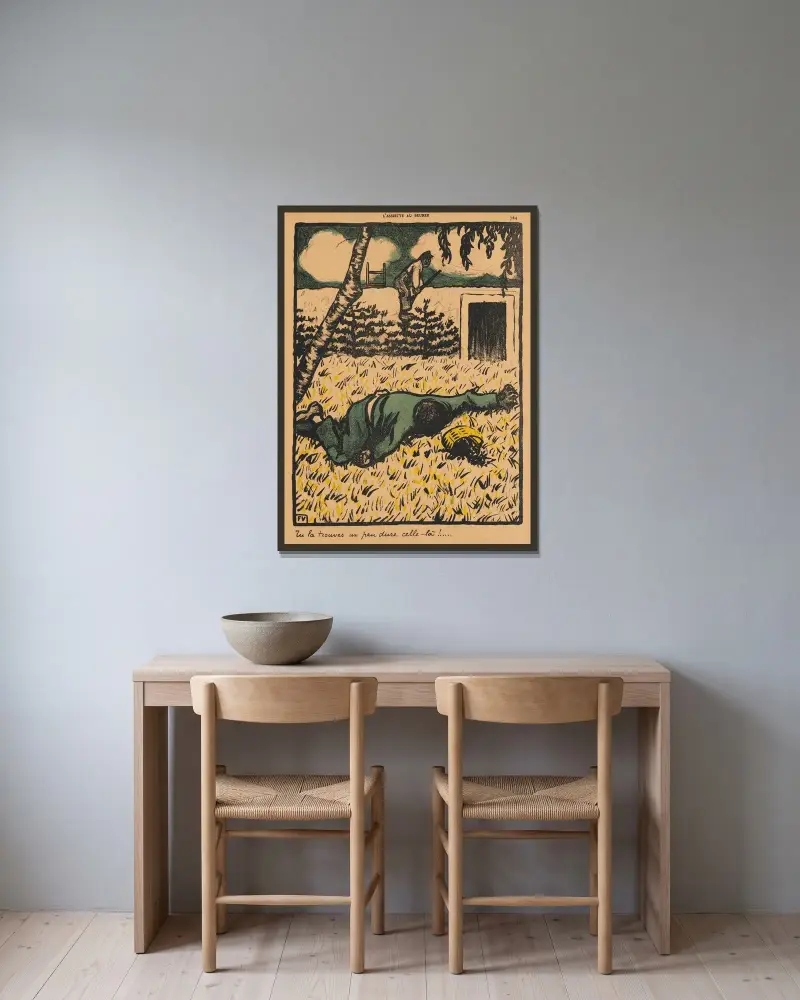Brott och straff; Du kommer att finna att den är rätt svår! av Félix Vallotton inramad på en vägg