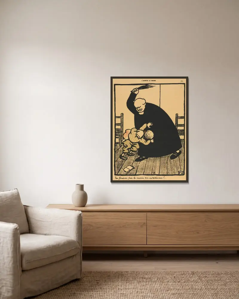 Brott och straff; Du kommer att få lära dig… av Félix Vallotton inramad på en vägg