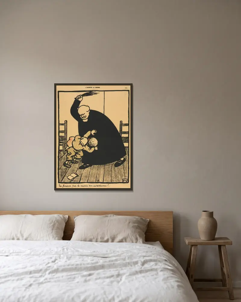 Brott och straff; Du kommer att få lära dig… av Félix Vallotton inramad på en vägg