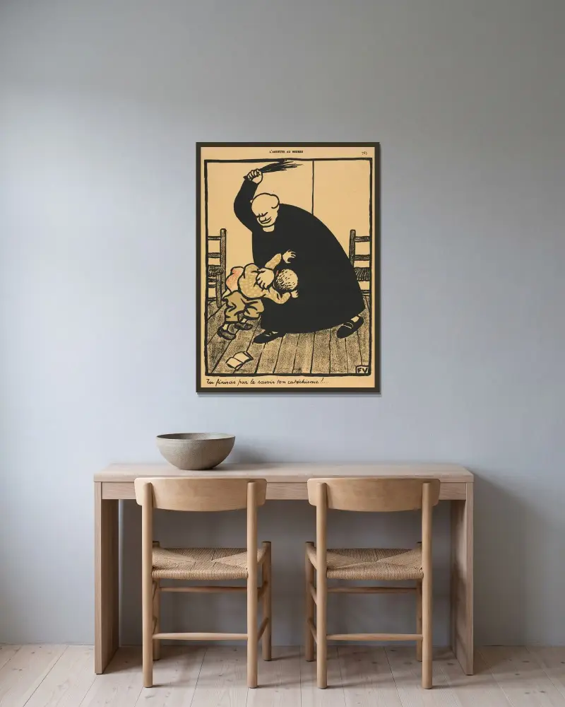Brott och straff; Du kommer att få lära dig… av Félix Vallotton inramad på en vägg