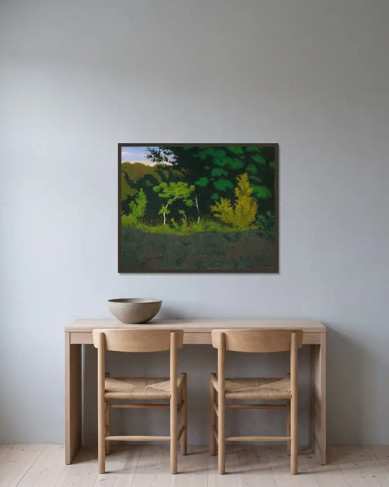 Am Waldrand von Félix Vallotton gerahmt an einer Wand