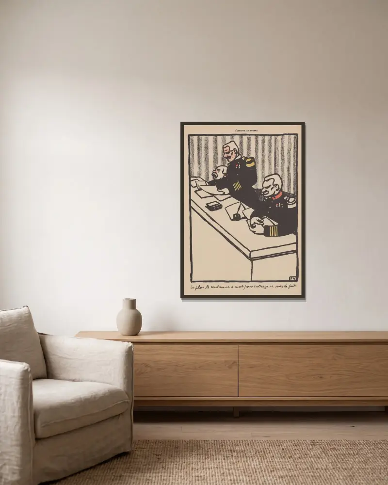 Dessutom dömd till döden för förolämpning och våld av Félix Vallotton inramad på en vägg