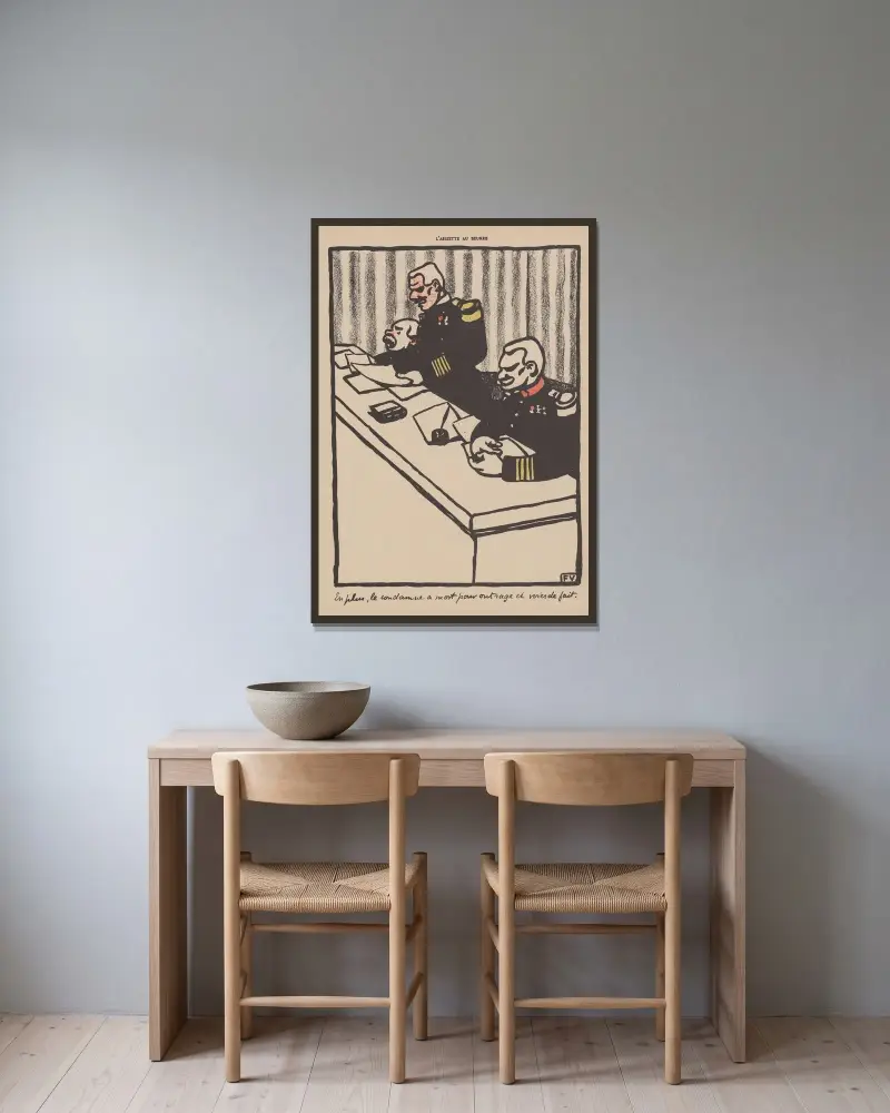 Dessutom dömd till döden för förolämpning och våld av Félix Vallotton inramad på en vägg