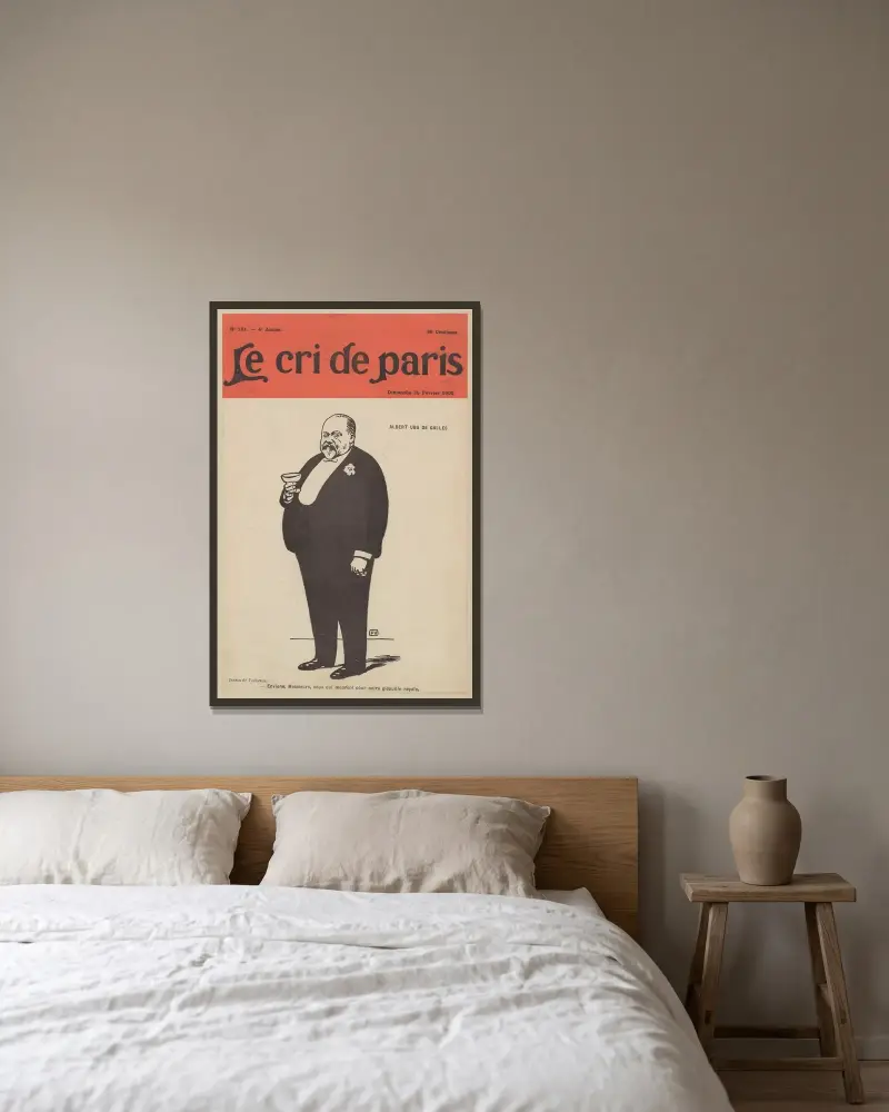 Låt oss avundas, mina herrar, dem som dör för vår kungliga buk av Félix Vallotton inramad på en vägg