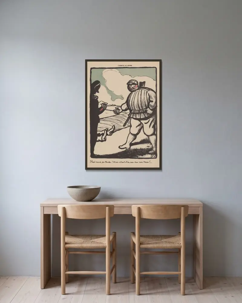 Han är död, förstått! Men var han på min mark eller inte! av Félix Vallotton inramad på en vägg