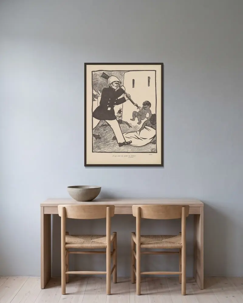 Framför allt måste kolonierna befolkas av Félix Vallotton inramad på en vägg