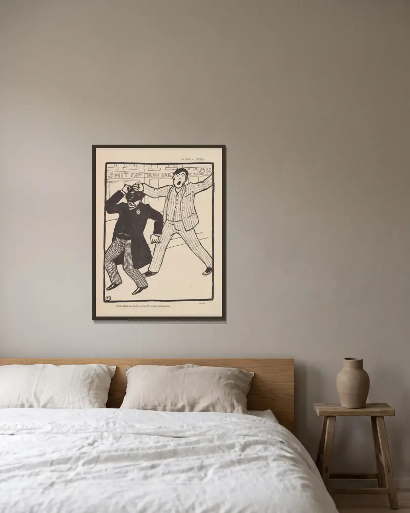 Glädjen i London av Félix Vallotton inramad på en vägg