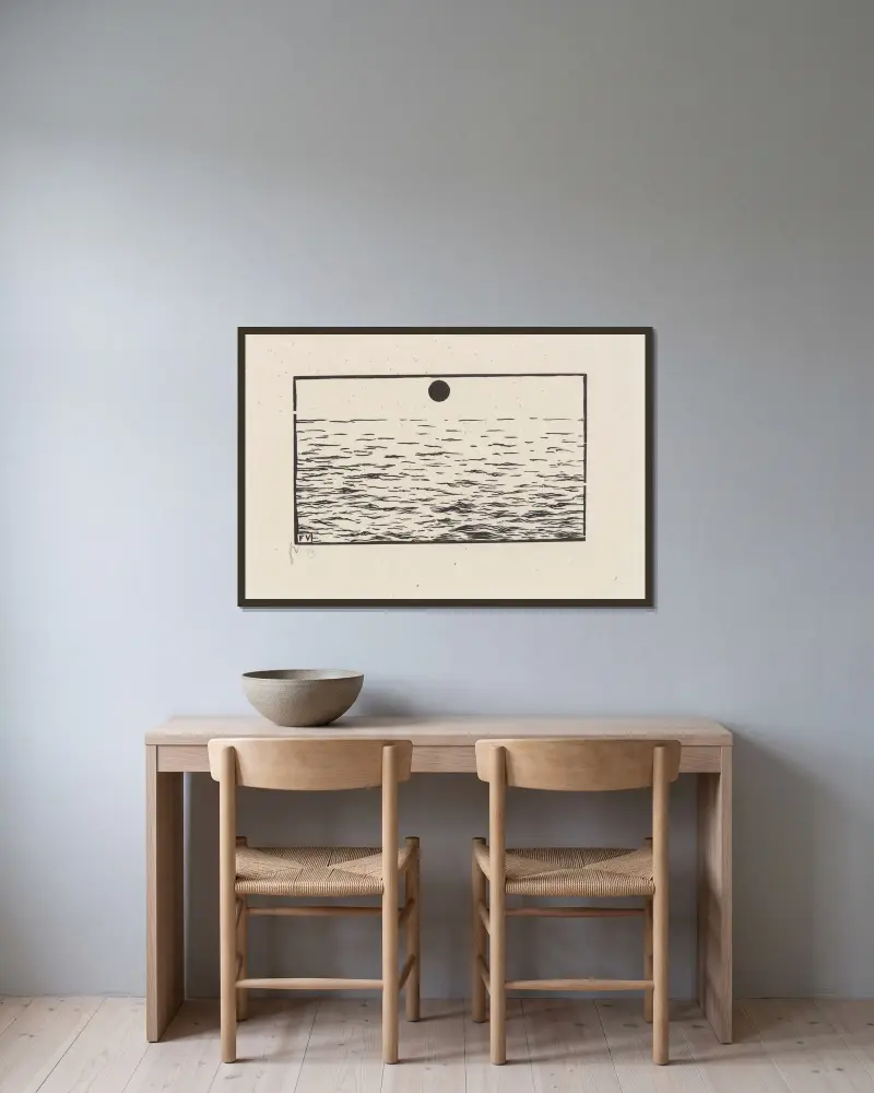 La mer av Félix Vallotton inramad på en vägg