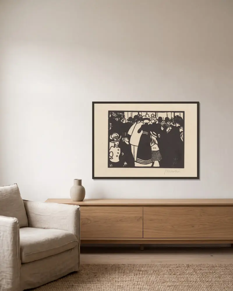 Laliques Schaufenster von Félix Vallotton gerahmt an einer Wand