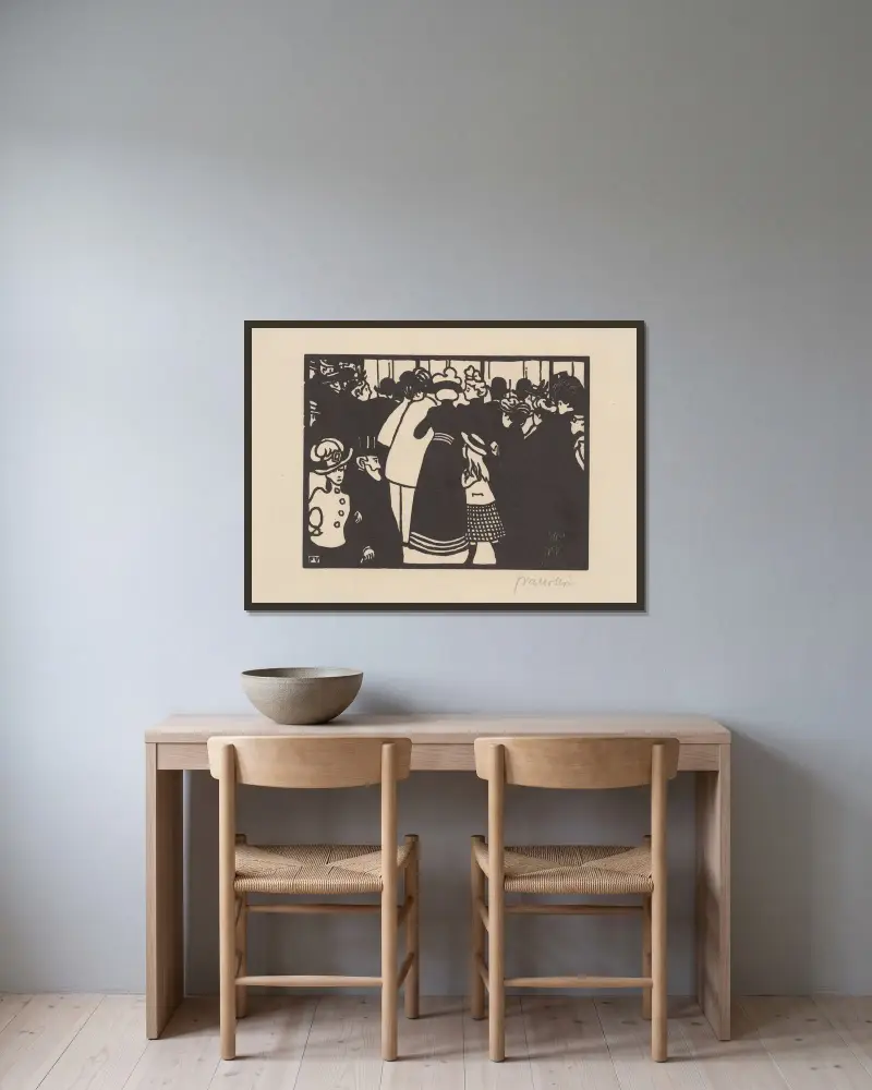 Laliques Schaufenster von Félix Vallotton gerahmt an einer Wand