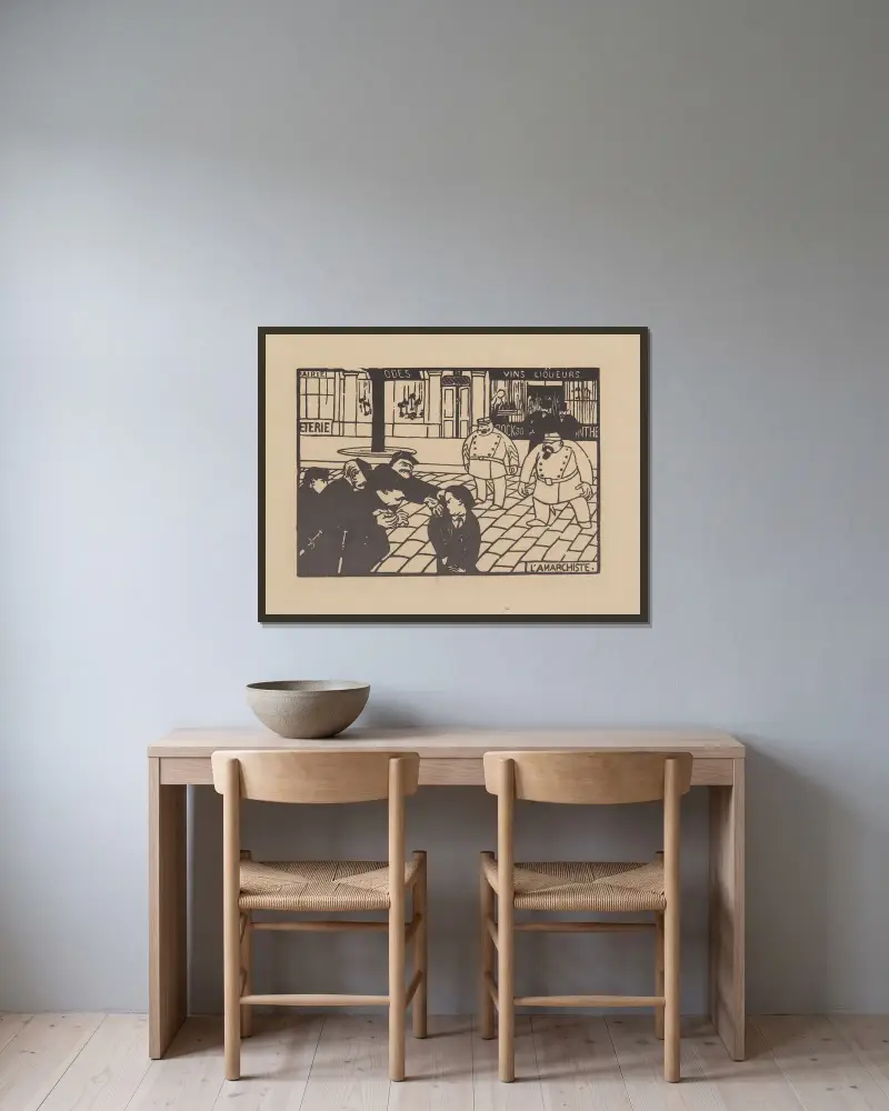 Der Anarchist von Félix Vallotton gerahmt an einer Wand