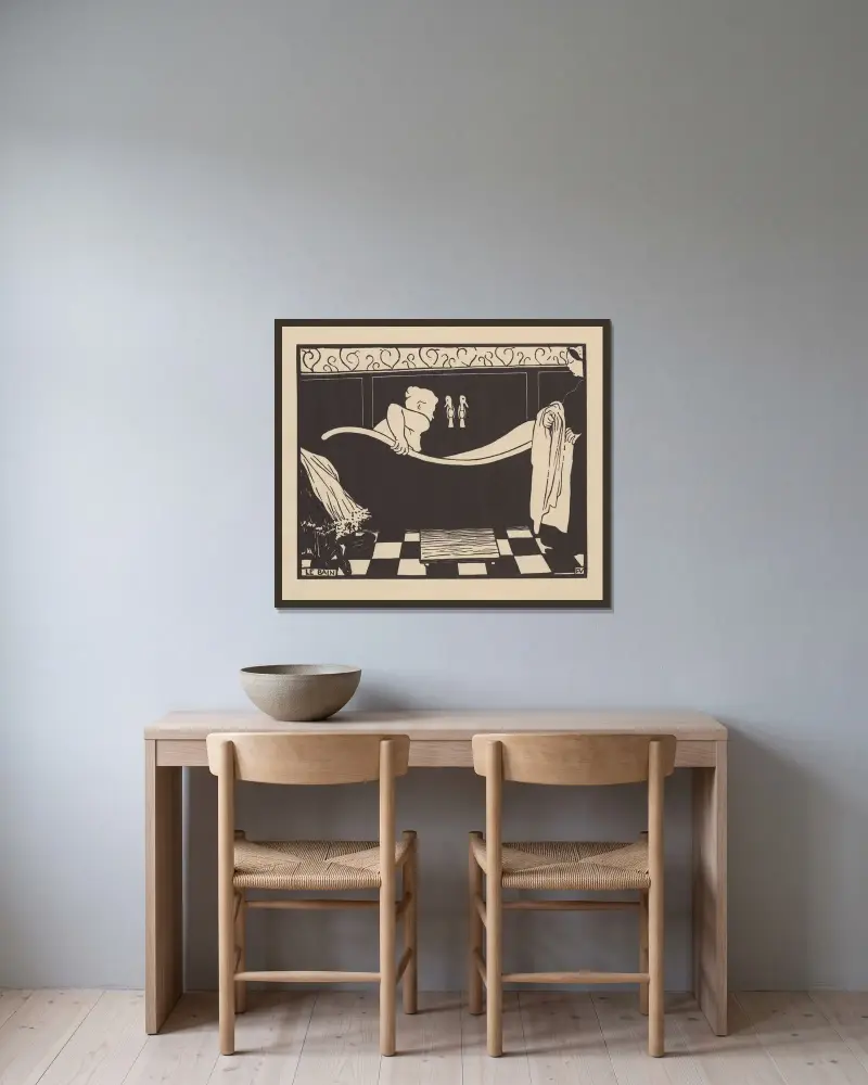 Le bain av Félix Vallotton inramad på en vägg