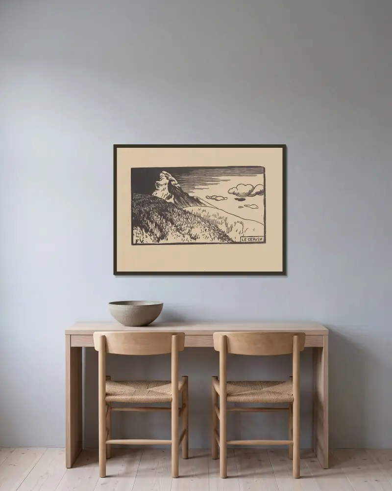 Le Cervin av Félix Vallotton inramad på en vägg