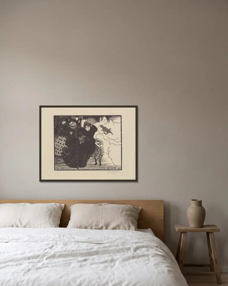 Der Windstoß von Félix Vallotton gerahmt an einer Wand