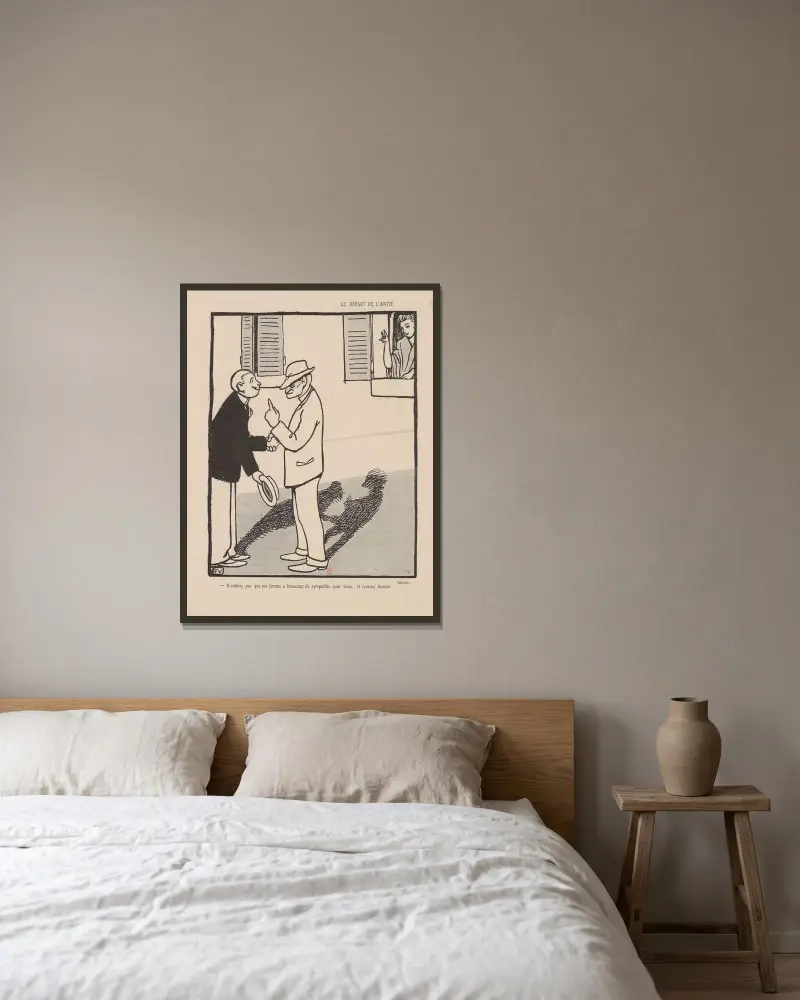 Die Abreise des Gastes von Félix Vallotton gerahmt an einer Wand
