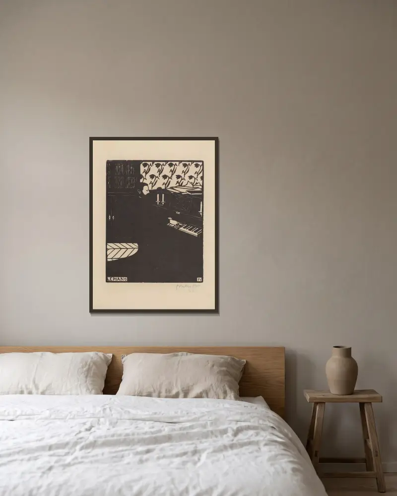 Das Klavier von Félix Vallotton gerahmt an einer Wand
