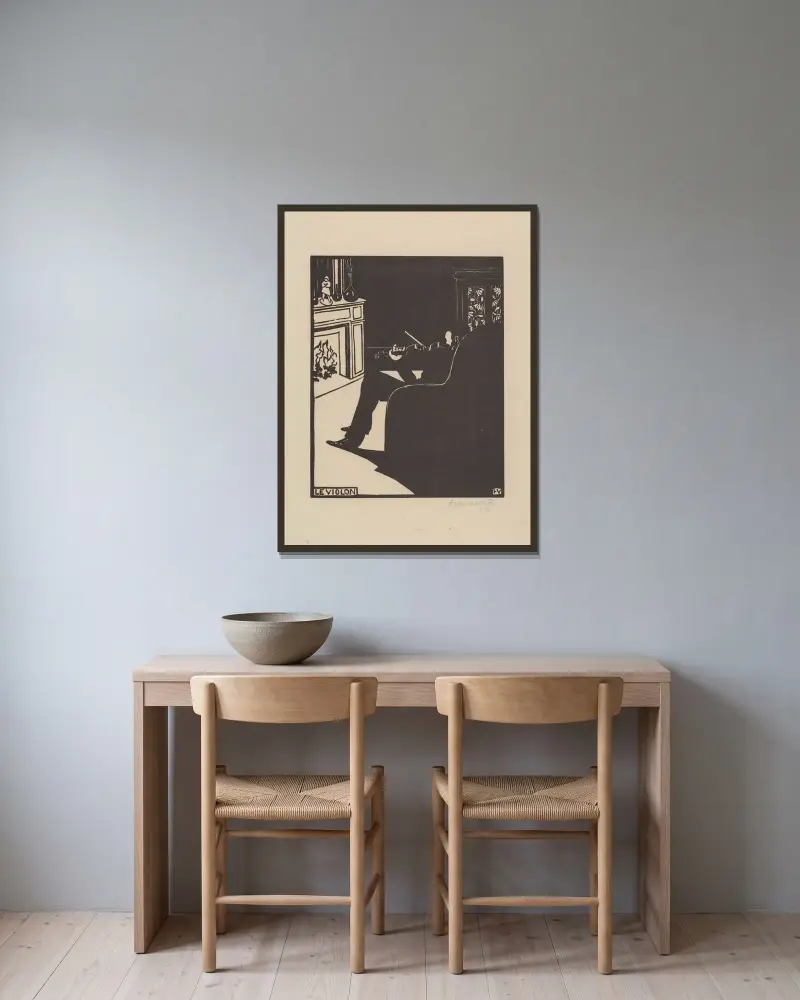 Die Violine von Félix Vallotton gerahmt an einer Wand