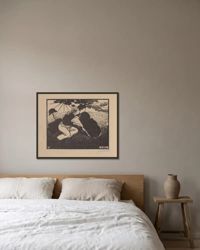 L’émoi von Félix Vallotton gerahmt an einer Wand