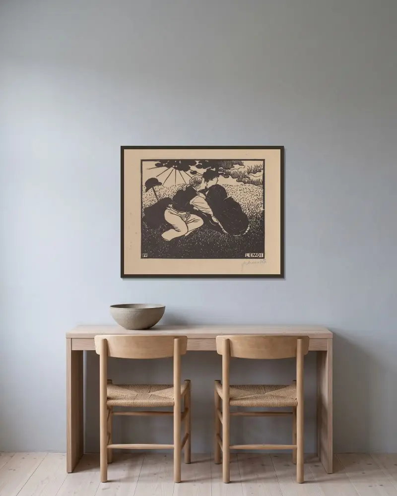 L’émoi von Félix Vallotton gerahmt an einer Wand