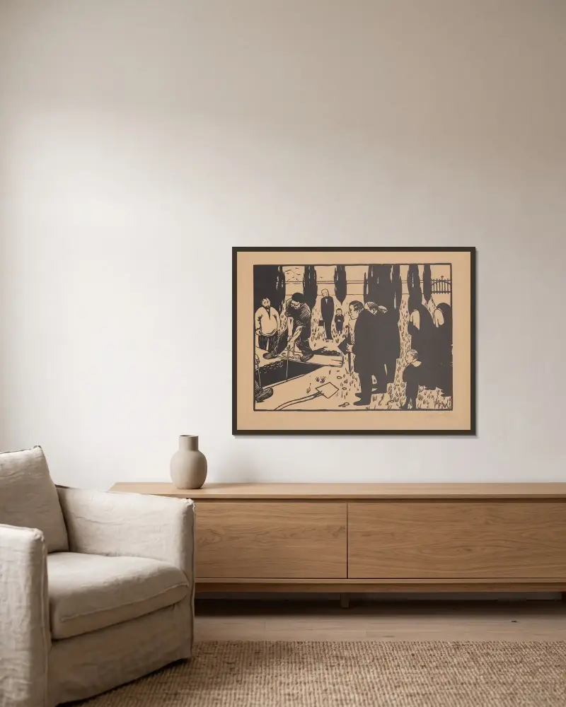 Pohřeb, Félix Vallotton v rámu na stěně