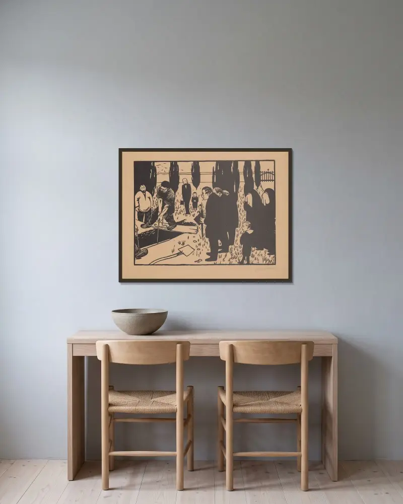 Pohřeb, Félix Vallotton v rámu na stěně